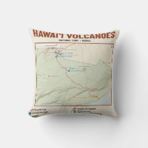 Travesseira com Mapa do Parque Nacional dos Vulcõe