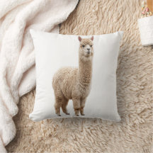 Travesseira de Arremesso de Foto de Alpaca Fofa e