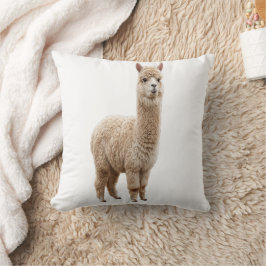 Almofada Travesseira de Arremesso de Foto de Alpaca Fofa e