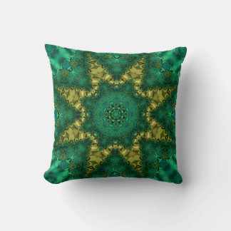 Almofada Travesseira de Arte Fractal Geo Esmeralda Verde +