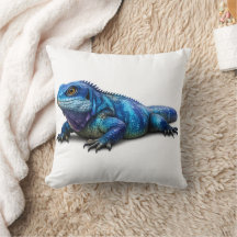 Travesseira de Iguana Azul Moderna