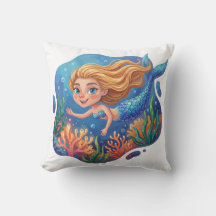 Travesseira de lançamento da Sereia Caprichosa sob