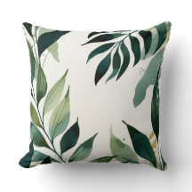 Travesseira de Luxo Esmeralda Verde Dourado Botâni