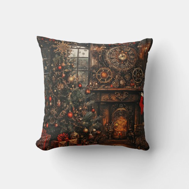 Almofada Travesseira de Natal Steampunk (Frente)