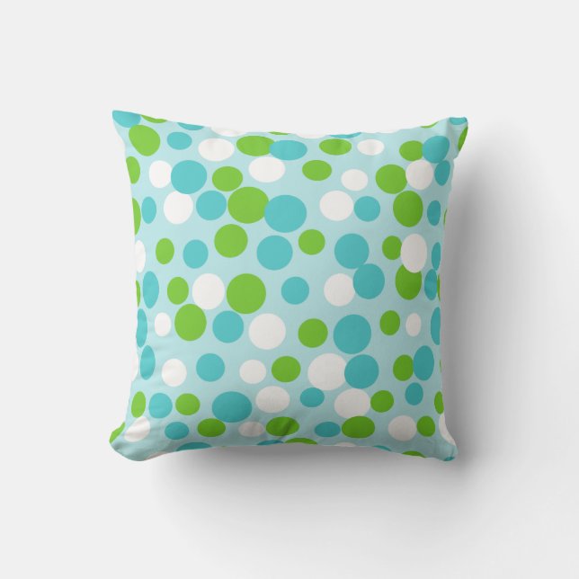Almofada Travesseira de Verão Retro Lima Aqua Dots (Frente)