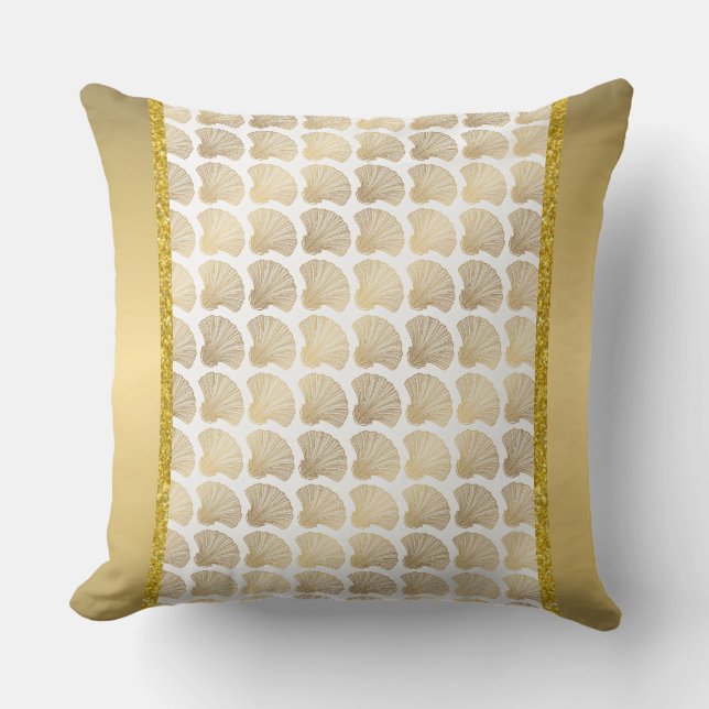Almofada Travesseira Decorativa com Design de Concha de Our (Frente)