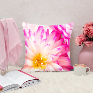 Almofada Travesseira Decorativa com duas Dahlias Brancas e
