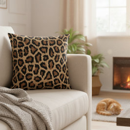Almofada Travesseira Decorativa com Estampa de Leopardo Sel