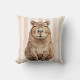 Almofada Travesseira Decorativa com Retrato de Capivara em