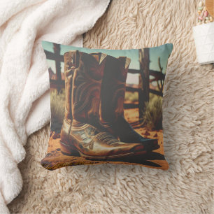Almofada Travesseira Decorativa de Botas de Cowboy Western
