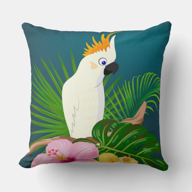 Almofada Travesseira Decorativa de Cacatua (Frente)