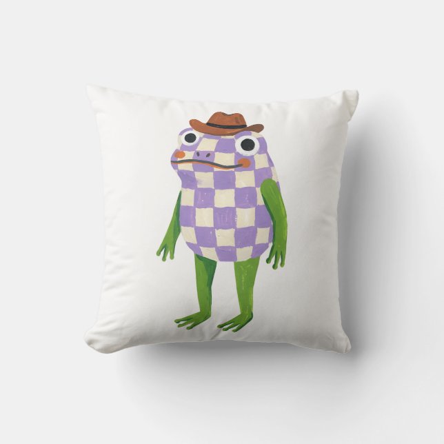 Almofada Travesseira Decorativa de Sapo Fofo com Chapéu de  (Frente)