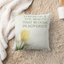 Travesseira Decorativa de Tulipa Amarela e Branca