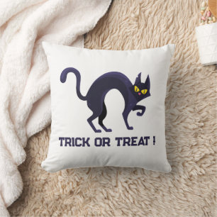 Almofada Travesseira Decorativa Dia das Bruxas Gato Preto T