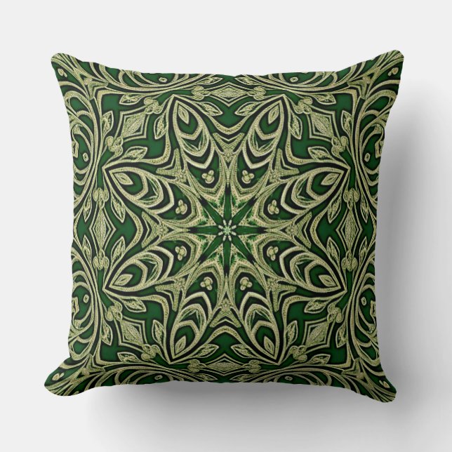 Almofada Travesseira Decorativa Dourada Verde (Frente)