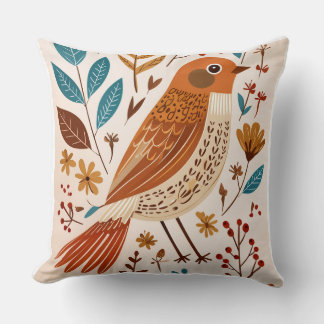 Almofada Travesseira Decorativa Floral Boho Bird