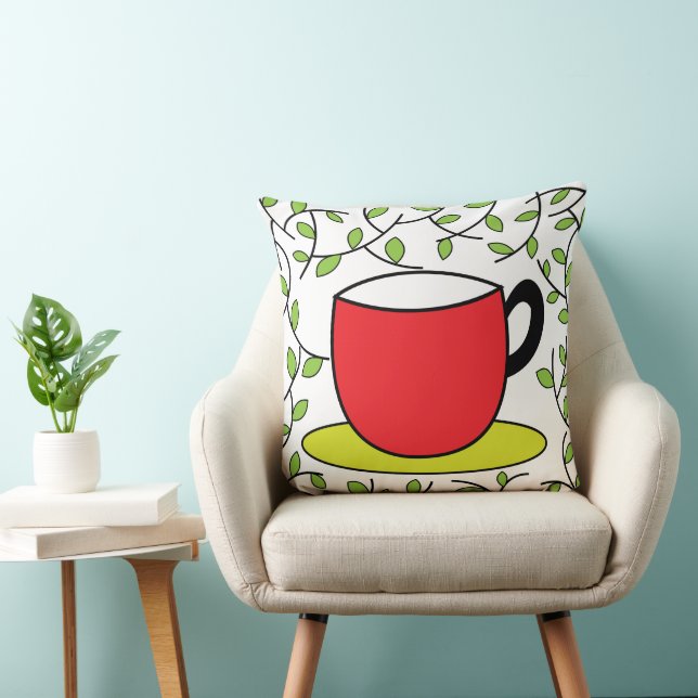 Almofada Travesseira Decorativa Folhas de Xícara de Chá (Cadeira)