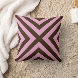Almofada Travesseira Decorativa Geométrica Rosa Marrom