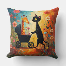 Travesseira Decorativa Girafa Gato Fofo