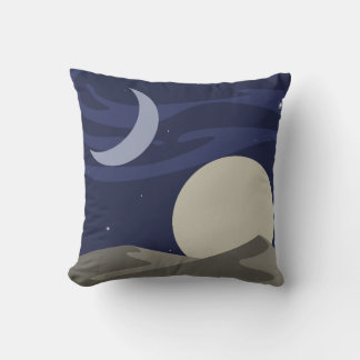 Almofada Travesseira Decorativa Lua e Sol Noite sobre Dunas