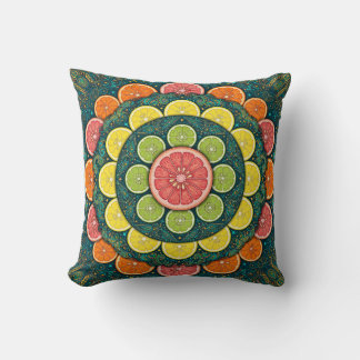 Almofada Travesseira Decorativa Mandala de Citrinos