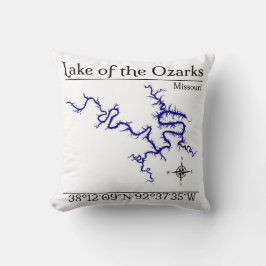 Almofada Travesseira Decorativa Mapa do Lago dos Ozarks Mis