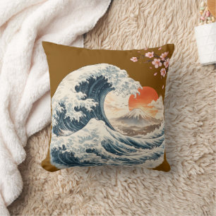 Almofada Travesseira Decorativa Onda Grande Japonesa Monte