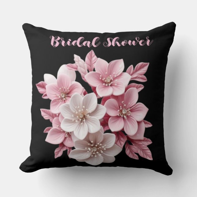 Almofada Travesseira Decorativa para Chá de Noiva Floral –  (Frente)