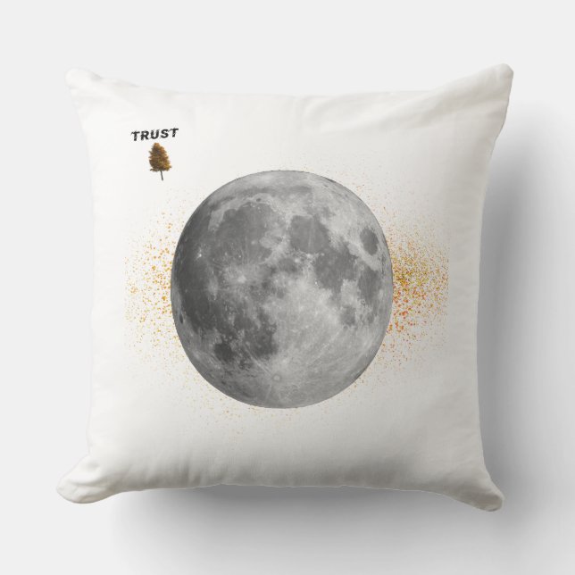 Almofada Travesseira Elegante de Lua e Noite Estrelada (Frente)