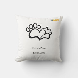 Almofada Travesseira Minimalista Cachorro Gato Pata Coração