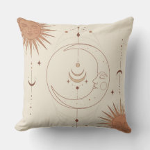 Travesseira Mística do Sol e da Lua Boho Celestial
