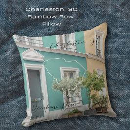 Almofada Travesseira Personalizada Rainbow Row Charleston