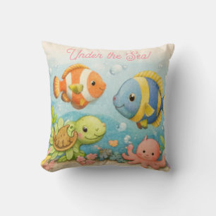 Almofada Travesseira Sob o Mar Decoração Oceânica Infanti