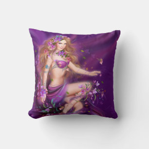 Almofada Travesseiro 16" x 16" Fantasia beleza, mulher em f