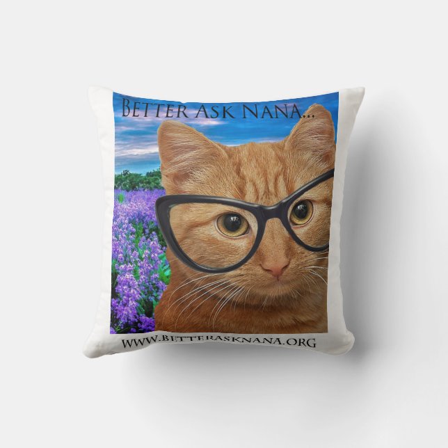 Almofada travesseiro 16x16 melhor perguntar à nana (Verso)