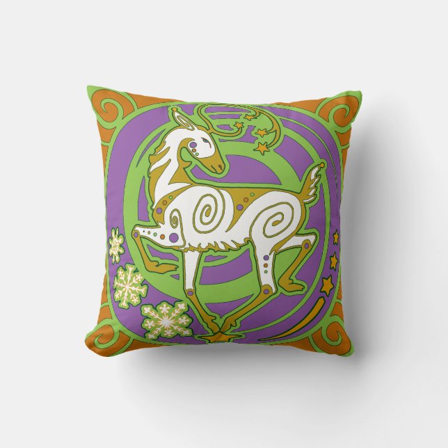 Almofada Travesseiro 2014 do feriado de MinkMode RunedeerTM (Frente)