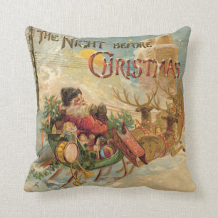 Almofada Travesseiro "A Noite antes do Natal" Papais noeis 