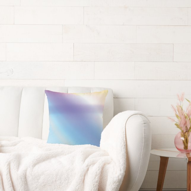 Almofada Travesseiro Abstrato de Arte Azul, Rosa e Amarelo (Sofá)