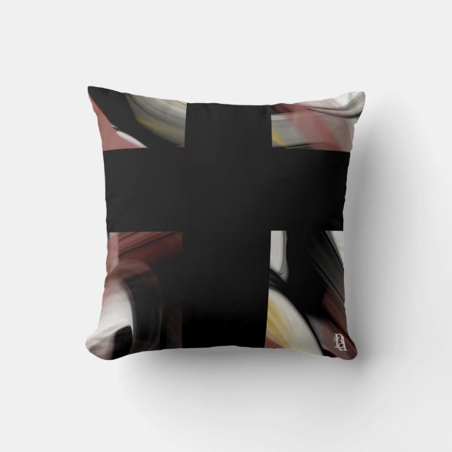 Almofada Travesseiro Abstrato Trend Interior Decor Preto (Frente)