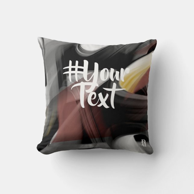 Almofada Travesseiro Abstrato Trend Interior Decor Preto (Frente)