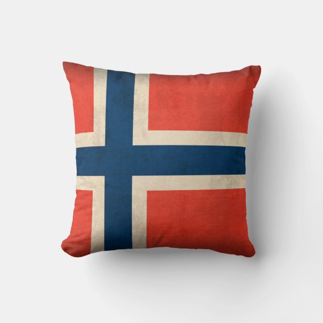 Almofada Travesseiro afligido bandeira de Noruega (Frente)