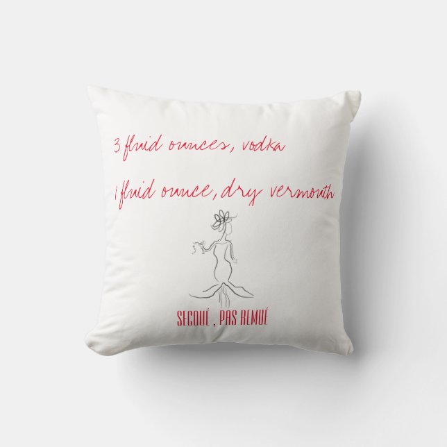 Almofada Travesseiro agitado, não agitado de Martini (Frente)