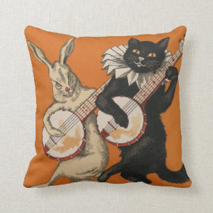 Almofada Travesseiro alaranjado para amantes do gato - arte