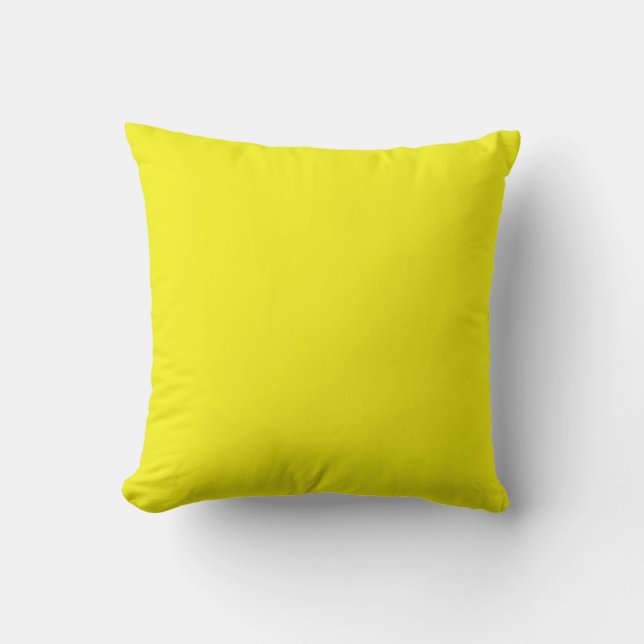 Almofada Travesseiro amarelo brilhante sólido (Frente)