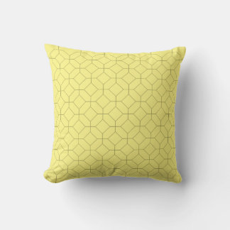 Almofada Travesseiro amarelo-claro neutro com padrão geomét