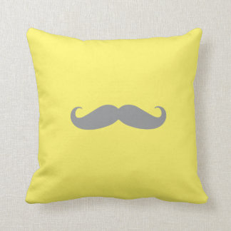 Almofada Travesseiro - amarelo com bigode cinzento