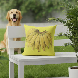 Almofada Travesseiro Amarelo de Banana para Exterior 40x40c