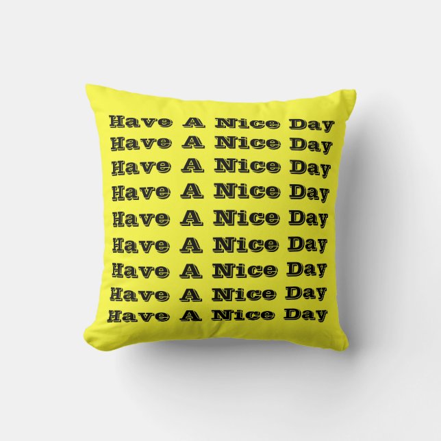 Almofada Travesseiro Amarelo Tenha Um Bom Dia Personalizado (Frente)