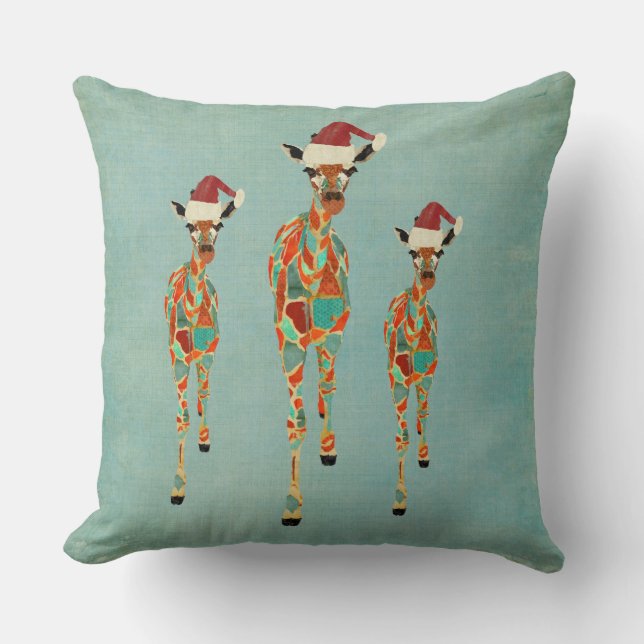 Almofada Travesseiro ambarino & Azure festivo   dos girafas (Frente)