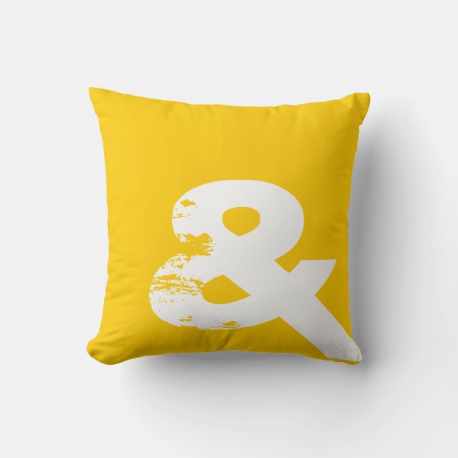 Almofada Travesseiro Ampersand Amarelo (Frente)